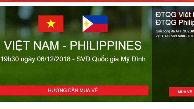 CĐV Việt Nam 'khổ' vì trang web bán vé online của VFF sập hàng loạt