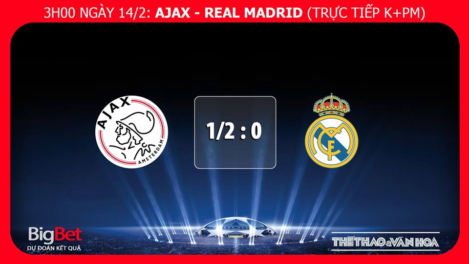 kèo Ajax vs Real Madrid, kèo Ajax, nhận định bóng đá Ajax vs Real Madrid, dự đoán bóng đá Ajax Real Madrid, truc tiep bong da, truc tiep C1, cup C1 trực tiếp bóng đá, trực tiếp Ajax, trực tiếp bóng đá K+, Real Madrid