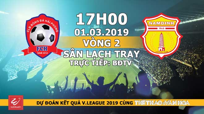 Xem trực tiếp bóng đá Hải Phòng vs Nam Định (17h00, 01/03). BĐTV trực tiếp