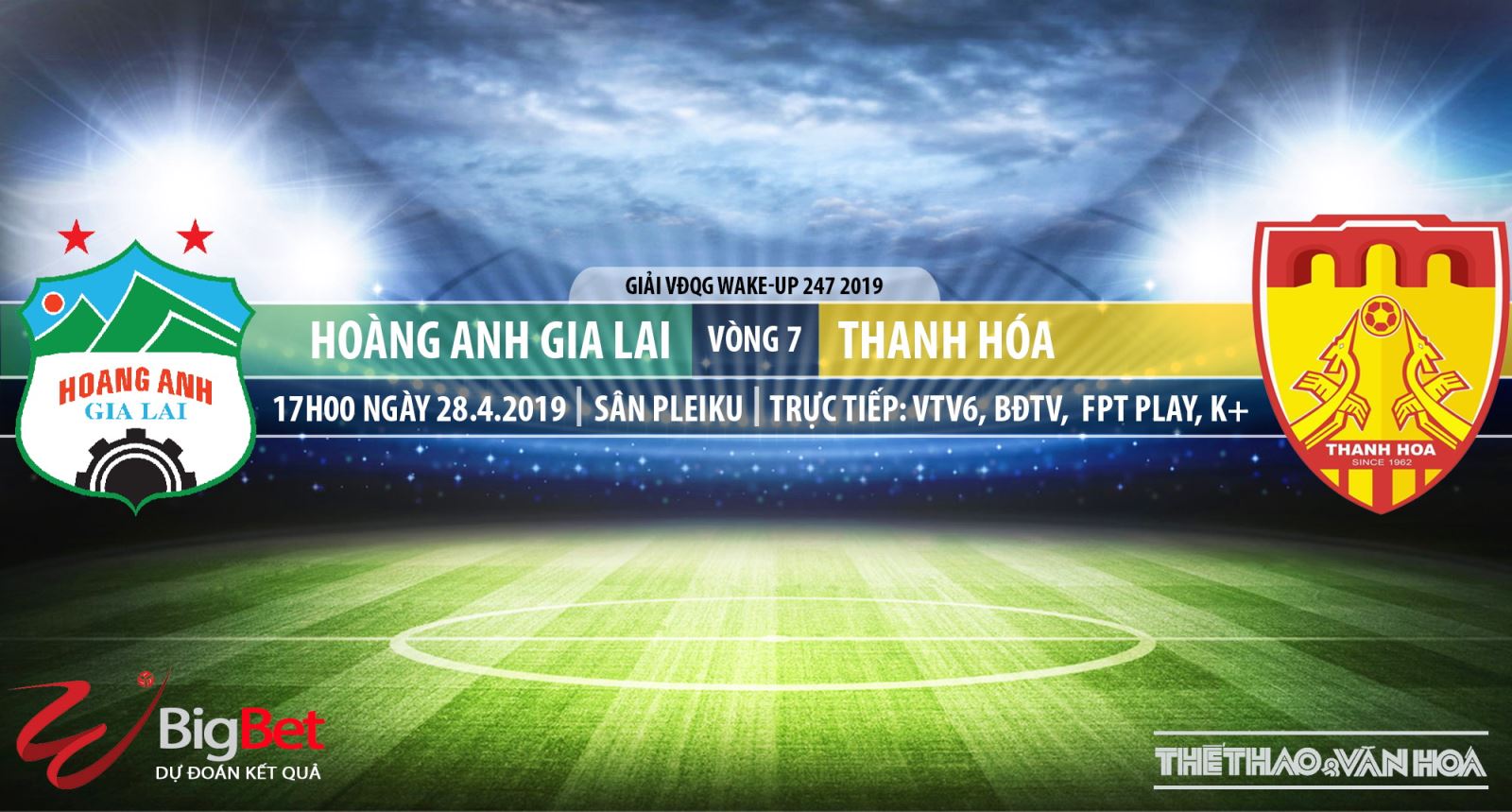 Trực tiếp bóng đá và nhận định HAGL vs Thanh Hóa (17h00 ngày 28/04), V League 2019