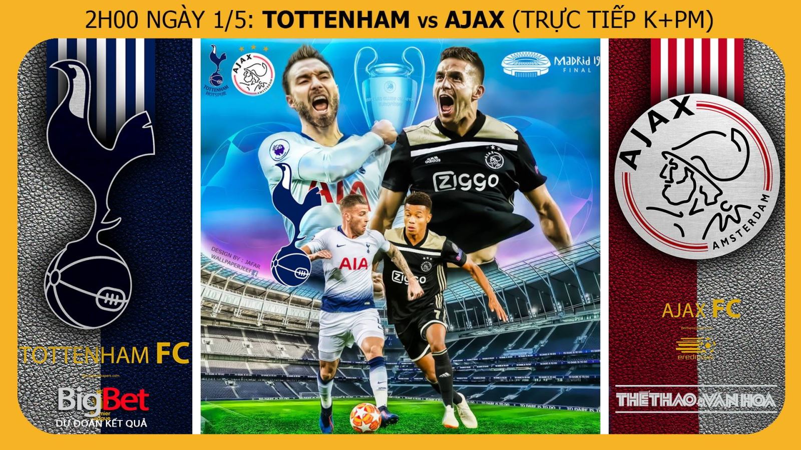 Nhận định bóng đá dự đoán bóng đá Tottenham vs Ajax ( 02h00, 1/5). Trực tiếp K+PM