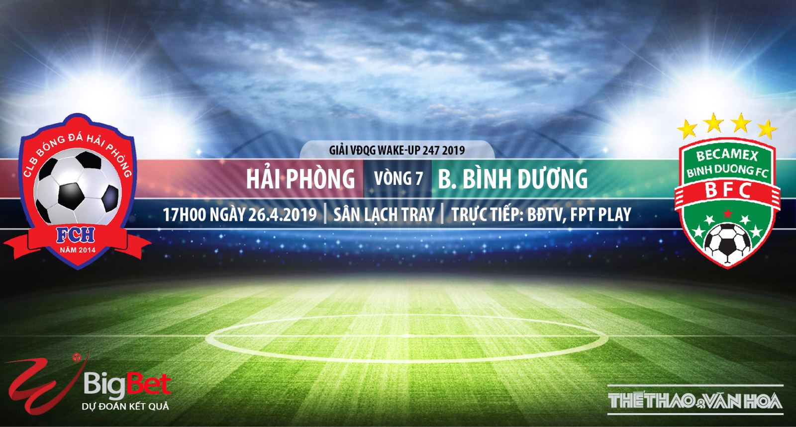 TRỰC TIẾP Hải Phòng vs Bình Dương (17h00, 26/04). Nhận định V League 2019 vòng 7