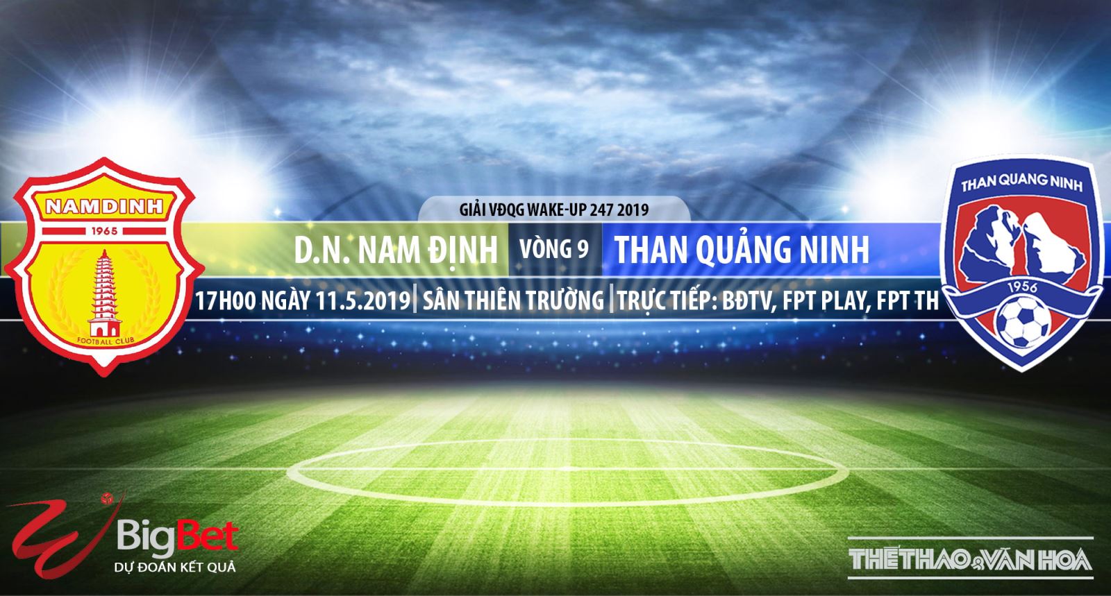 Nam Định vs Than Quảng Ninh: Trực tiếp bóng đá và nhận định (17h00, 10/5), V-League 2019