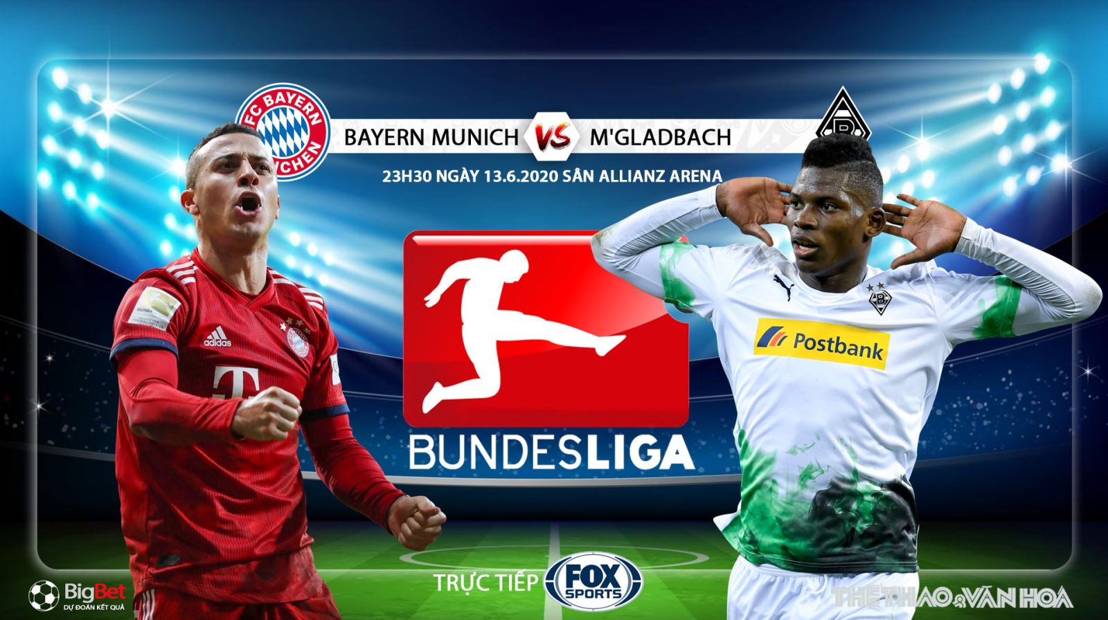 Nhận định bóng đá nhà cái Bayern Munich vs Gladbach. Trực tiếp bóng đá Vòng 31 Bundesliga. FOX Sports 