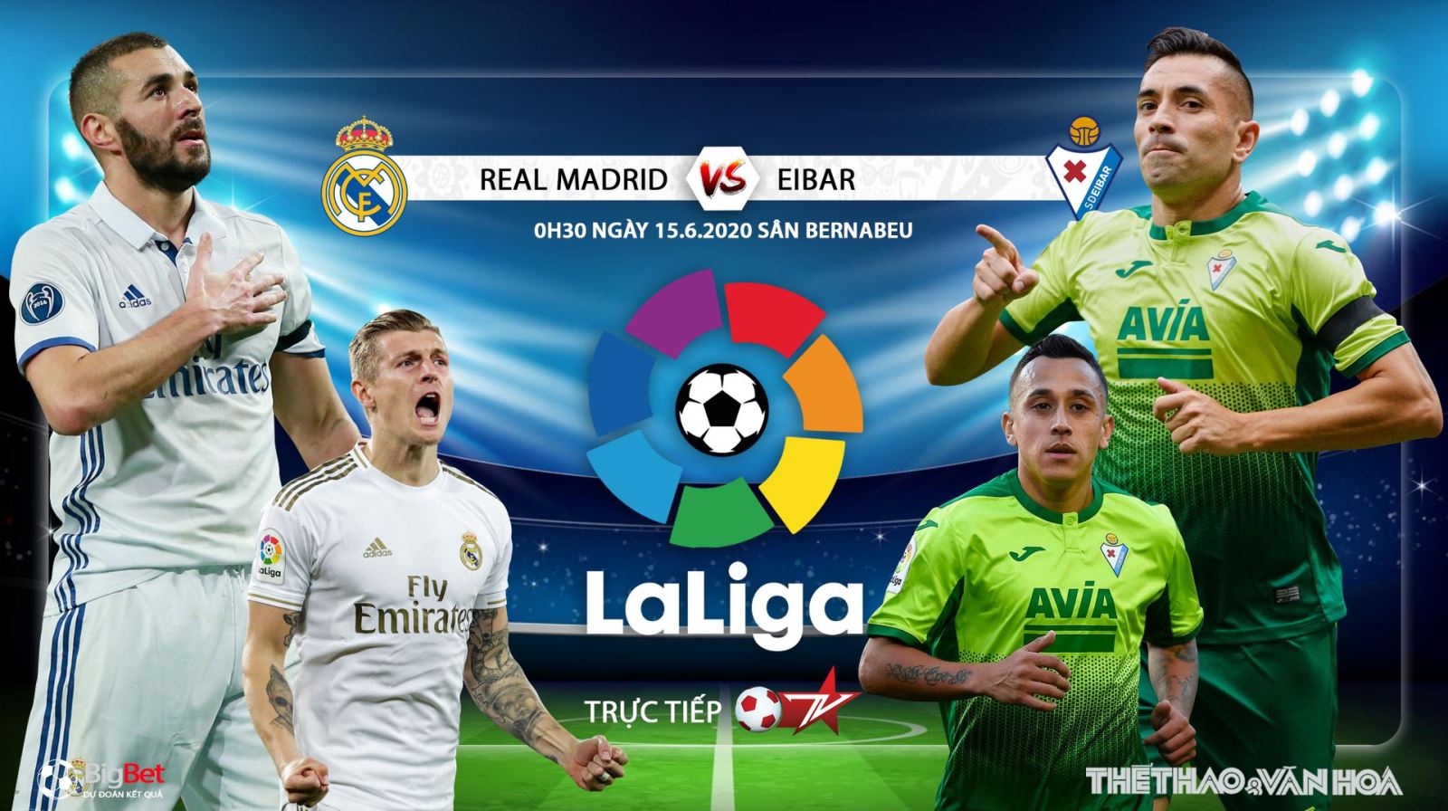 Nhận định bóng đá nhà cái Real Madrid vs Eibar (00h30 ngày 15/6). Vòng 28 La Liga. Trực tiếp BĐTV 