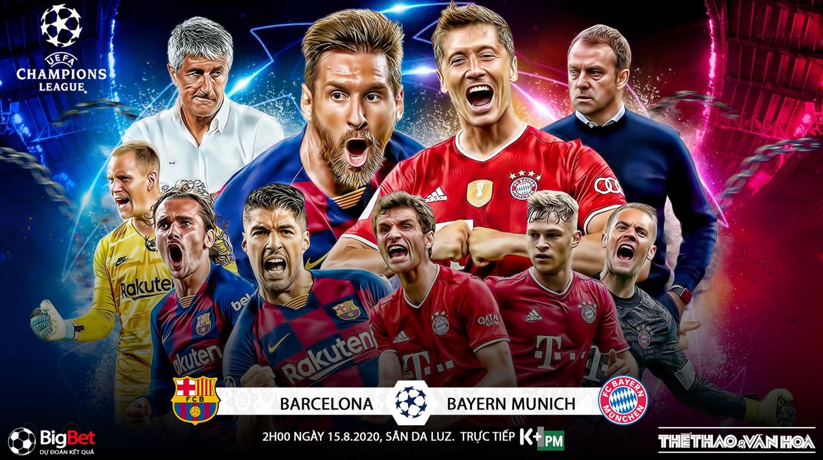 Nhận định bóng đá nhà cái Barcelona vs Bayern Munich. Tứ kết Cúp C1 châu Âu. Trực tiếp K+PM 
