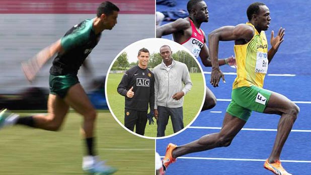 Usain Bolt thừa nhận Cristiano Ronaldo chạy nhanh hơn mình