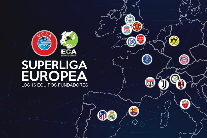 Super League, thành lập Super League, MU, Liverpool, Man City, Arsenal, Chelsea, Spurs, Inter Milan, AC Milan, Juventus, FC Barcelona, Real Madrid, Atlético Madrid