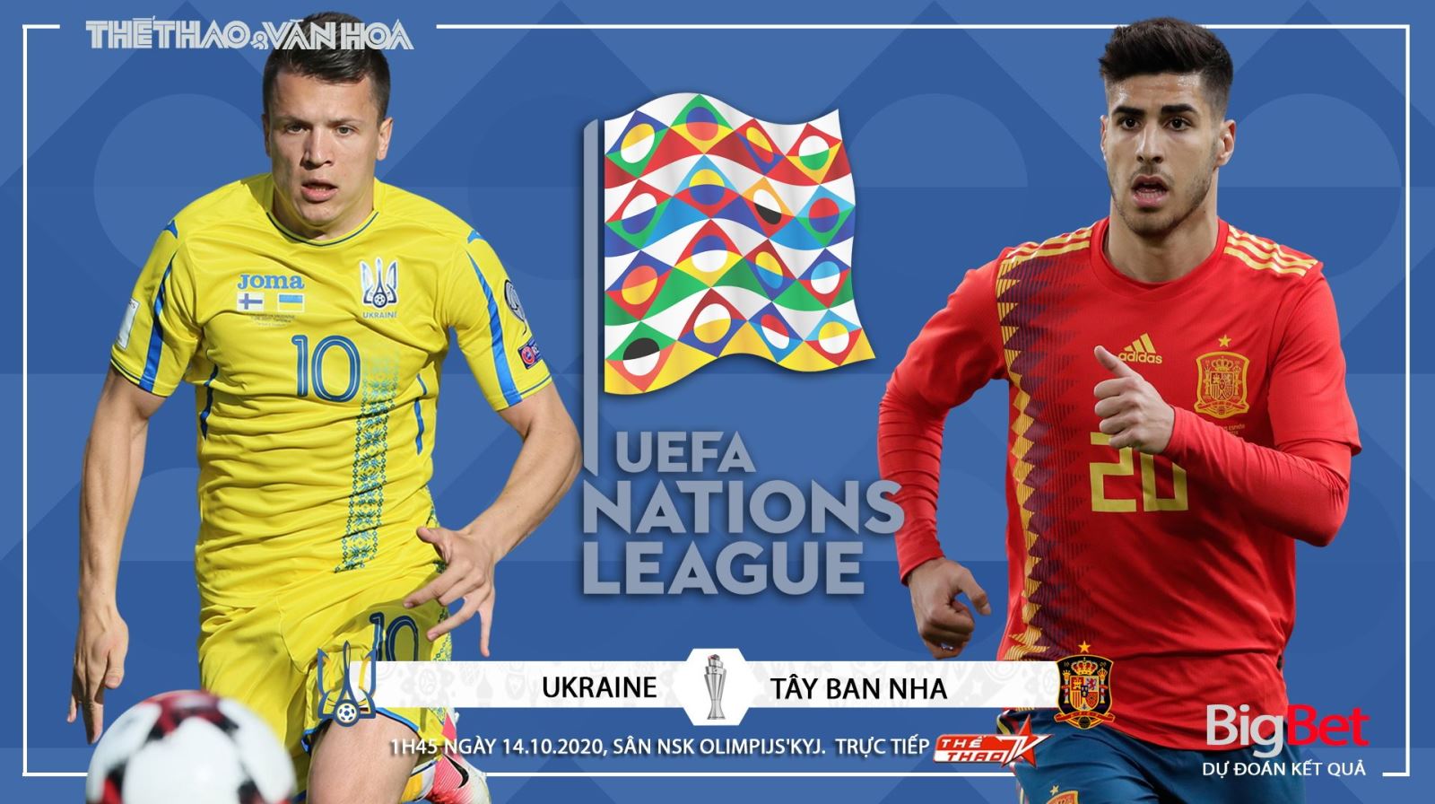 Nhận định bóng đá nhà cái. Ukraina vs Tây Ban Nha. Vòng bảng UEFA Nations League. Trực tiếp K+PM, TTTV 