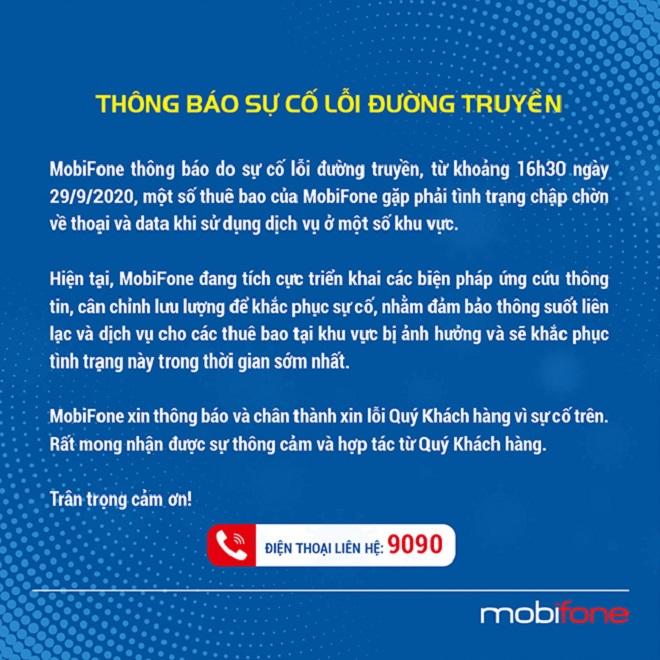 MobiFone, 3G, 4G, mất sóng, gián đoạn