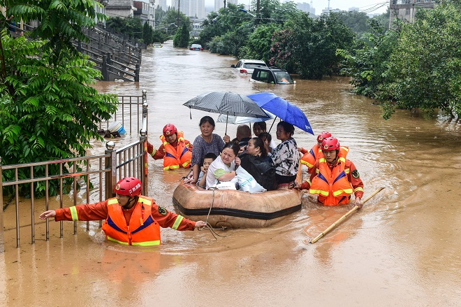 Trung Quốc, Lũ lụt, mưa dông, Tỉnh Giang Tây, miền Nam Trung Quốc