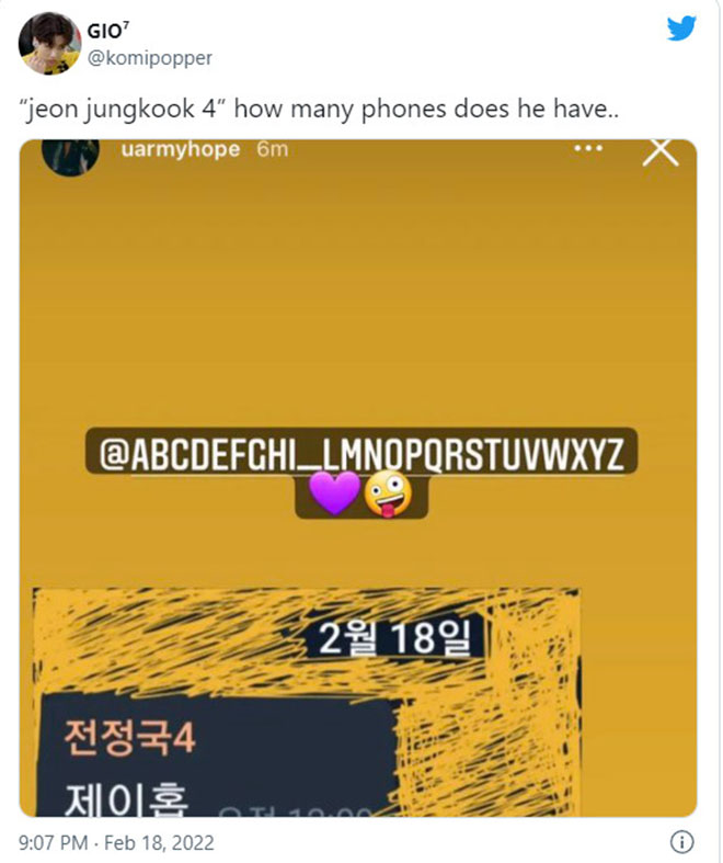 BTS, Jungkook, Jungkook có 4 số điện thoại, V BTS, Suga, Jimin, J-Hope, Tin bts