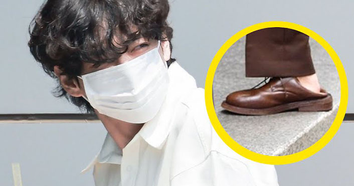 Netizen ‘tròn mắt’ với kiểu đi giày 'như phá’ của V BTS