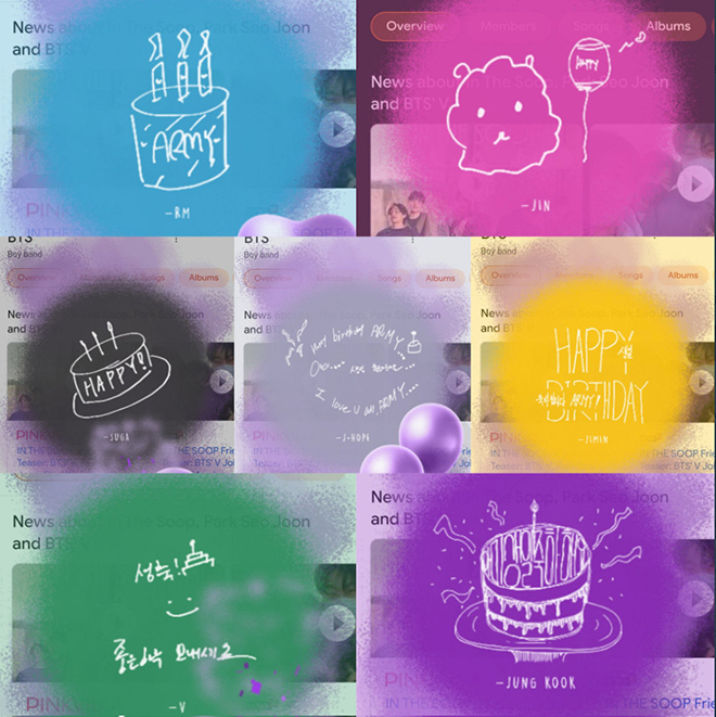 BTS, Google chúc mừng sinh nhật ARMY, V BTS, Jungkook, Suga, Jin, J-Hope, Tin bts
