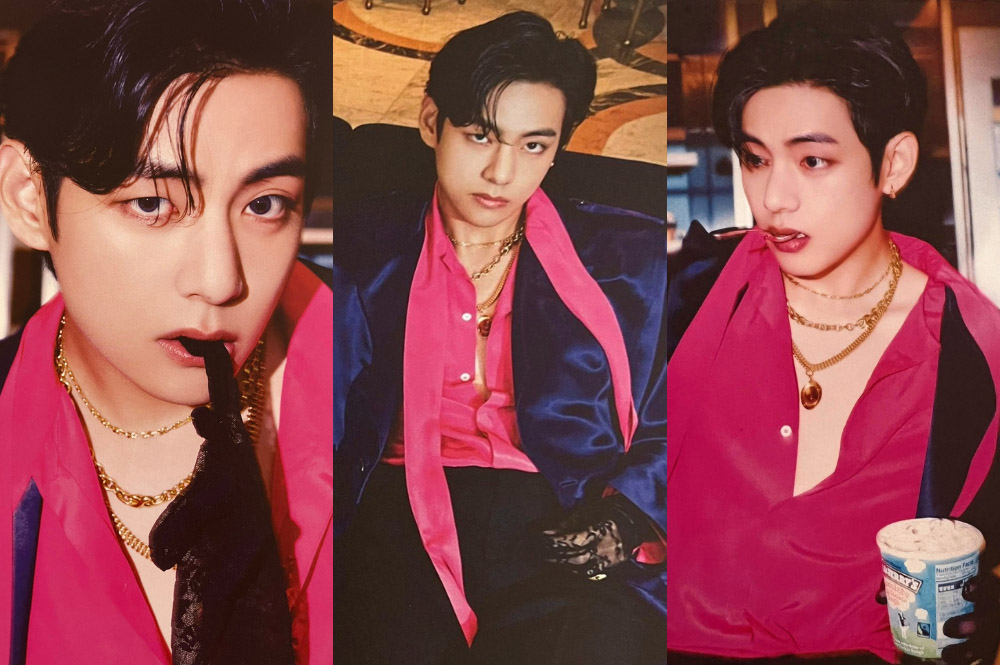 V BTS khiến fan ngất ngây với áo hồng sang chảnh trong ‘Merch Box 8’
