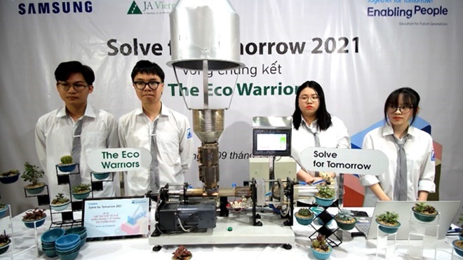 'Máy tái chế khẩu trang y tế' giành giải nhất tại cuộc thi Solve for Tomorrow 2021
