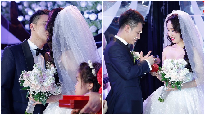 Khắc Việt hôn vợ say đắm trong ngày cưới