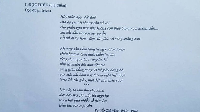 Thi THPT quốc gia môn Ngữ văn: Đề rất khó nhưng cũng có cái hay