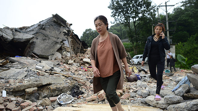 Trung Quốc: Nhiều ngôi nhà bị đổ sập trong trận động đất tại Tứ Xuyên