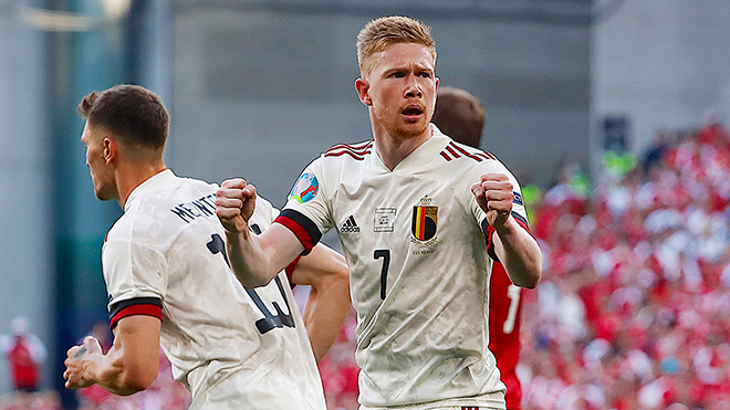 Đan Mạch 1-2 Bỉ: De Bruyne tỏa sáng giúp Bỉ ngược dòng kịch tính trước Đan Mạch