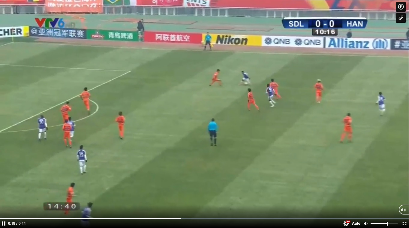 Video: Pha phối hợp như 'đá ma' đối thủ Sơn Đông của các cầu thủ Hà Nội FC