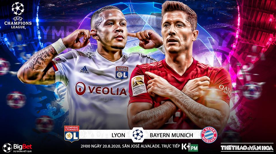 Lịch thi đấu bán kết cúp C1: Lyon vs Bayern Munich