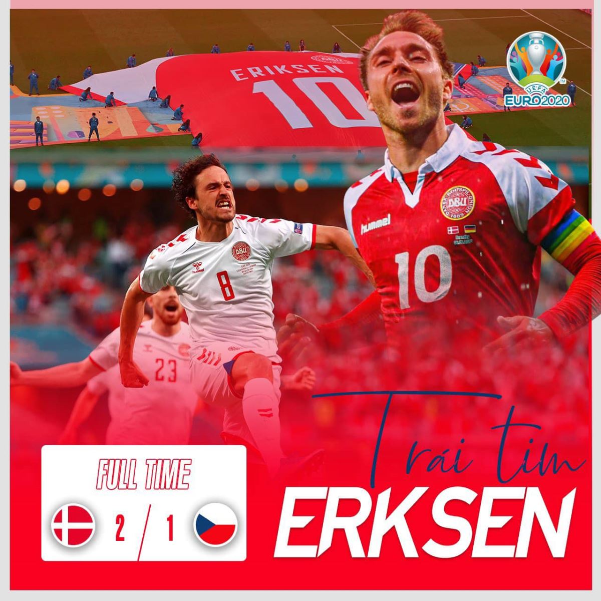 Séc 1-2 Đan Mạch, Ket qua bong da, Bàn thắng và highlights, Kết quả bóng đá EURO 2021, Kết quả Séc đấu với Đan Mạch, Kết quả Séc vs Đan Mạch, VTV6, VTV3 trực tiếp