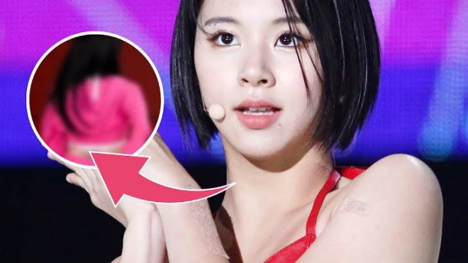 Chaeyoung Twice gây 'sốc' khi để lộ hình xăm ở lưng