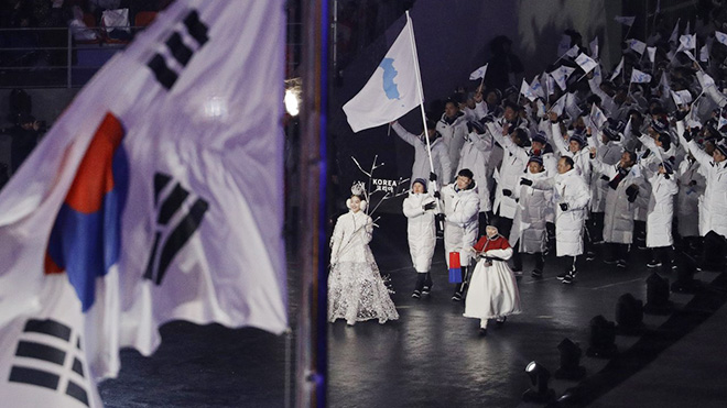 Ấn tượng lễ khai mạc Olympic Pyeongchang 2018: Hàn Quốc và Triều Tiên truyền thông điệp hoà bình