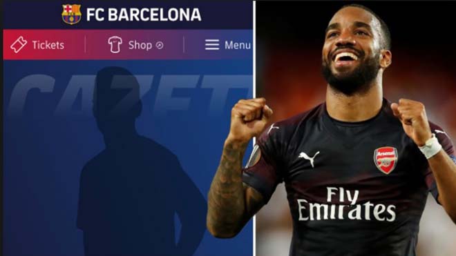 Alexander Lacazette bất ngờ có tên ở mục đội một trên trang web của Barca