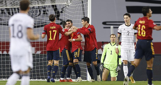 Ket qua bong da, Tây Ban Nha vs Đức, Kết quả UEFA Nations League, Kqbd, kết quả Tây Ban Nha vs Đức, video Tây Ban Nha vs Đức, Tây Ban Nha 6-0 Đức, UEFA Nations League, MU