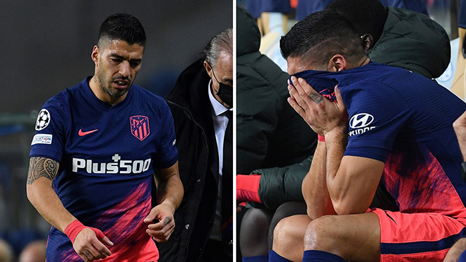 Porto 1-3 Atletico: Luis Suarez khóc nức nở khi phải rời sân sớm 