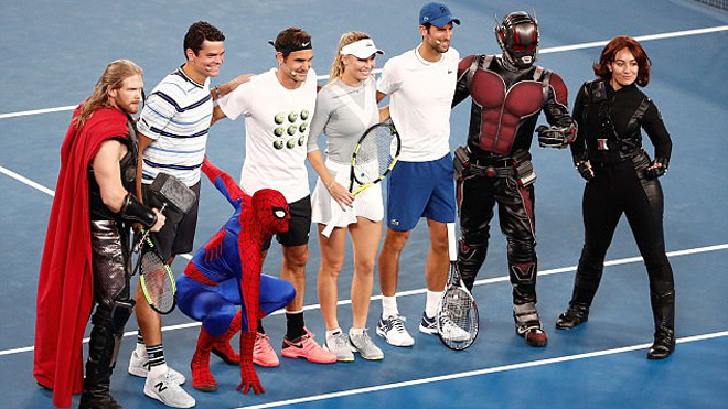 Federer cùng Người nhện và Thor khuấy đảo trước thềm Australian Open 2018
