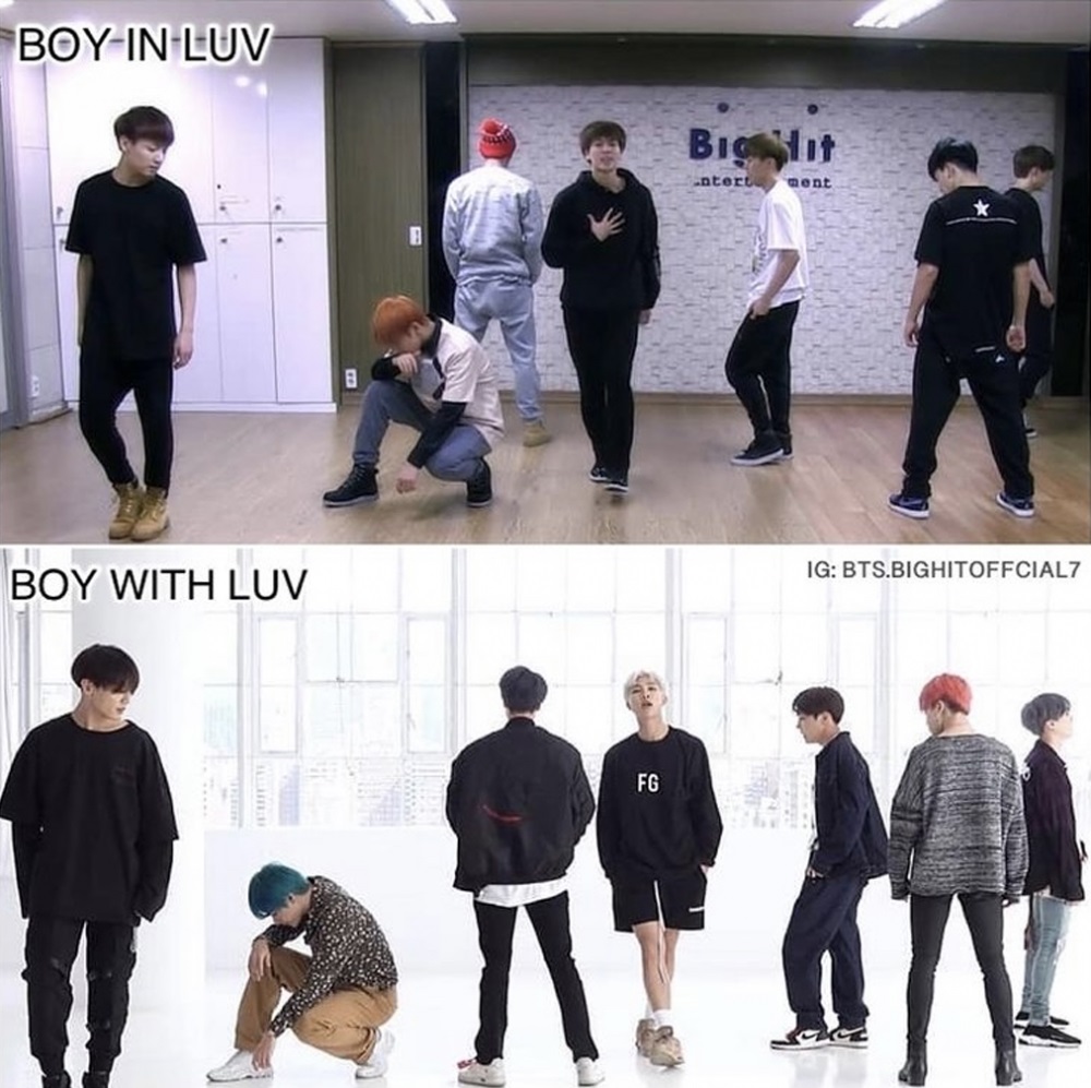 BTS, ARMY, Boy In Luv, Boy With Luv, BTS theo thời gian, so sánh Boy In Luv với Boy With Luv