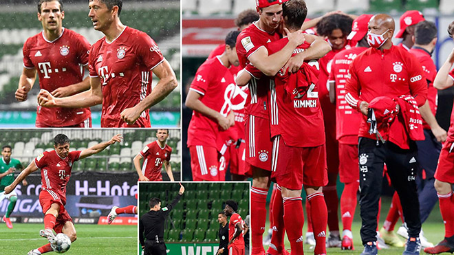 Bremen 0-1 Bayern Munich: Lewandowski lại tỏa sáng, Bayern lần thứ 8 vô địch Bundesliga