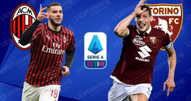 Milan vs Torino, trực tiếp bóng đá, lịch thi đấu serie a