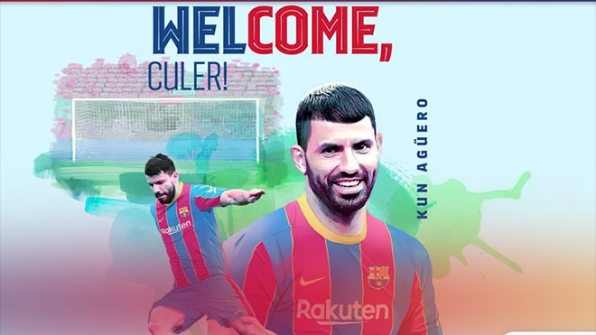 Aguero chính thức gia nhập Barcelona