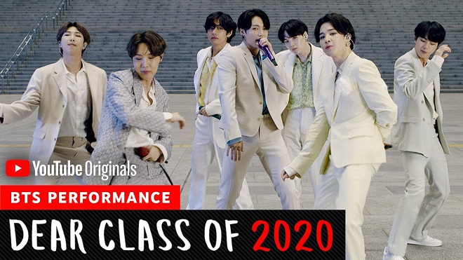 BTS, RM BTS, Class of 2020, RM BTS tung mũ tốt nghiệp trúng mặt, video RM BTS tung mũ tốt nghiệp