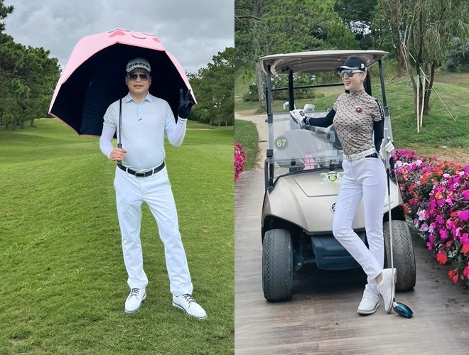 Phương Oanh, Nguyễn Hòa Bình, Shark Bình, Phương Oanh Shark Bình đánh golf, Phương Oanh Shark Bình sự kiện, Đào Lan Hương