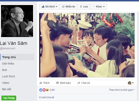 Facebook Lại Văn Sâm, Facebook Lai Van Sam, Nhà báo Lại Văn Sâm, Lại Văn Sâm, MC Lại Văn Sâm, Con Lại Văn Sâm, Lại Bắc Hải Đăng, Facebook của Lại Văn Sâm, Facebook giả