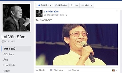 Facebook Lại Văn Sâm, Facebook Lai Van Sam, Nhà báo Lại Văn Sâm, Lại Văn Sâm, MC Lại Văn Sâm, Con Lại Văn Sâm, Lại Bắc Hải Đăng, Facebook của Lại Văn Sâm, Facebook giả