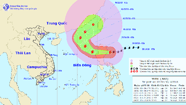 Ảnh hưởng siêu bão Yutu, Đông Bắc Biển Đông mưa lớn, gió giật cấp 15
