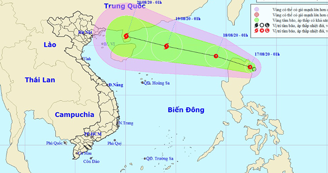 Tin áp thấp nhiệt đới giật cấp 8 trên Biển Đông