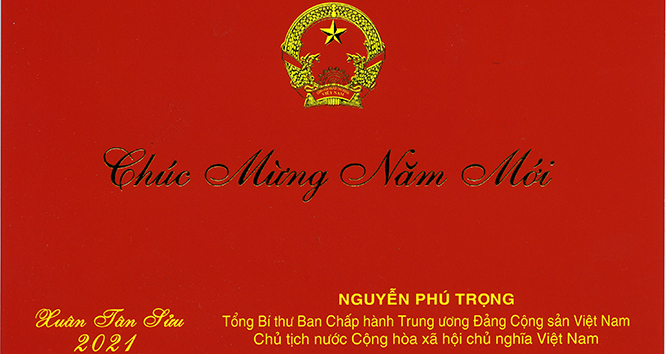 Thiếp chúc mừng năm mới 2021 của Tổng Bí thư, Chủ tịch nước Nguyễn ...