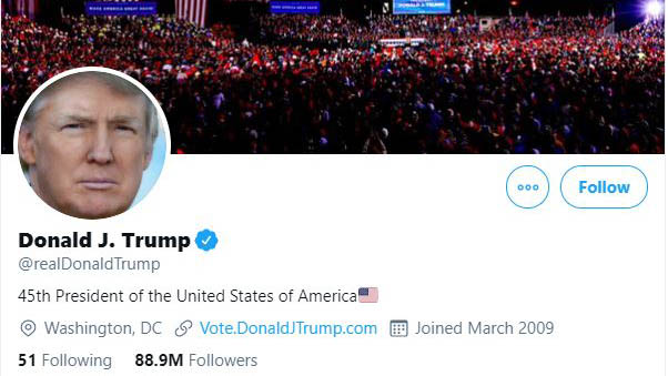 Twitter khóa tài khoản ông Donald Trump do lo ngại tiếp tục xảy ra bạo lực
