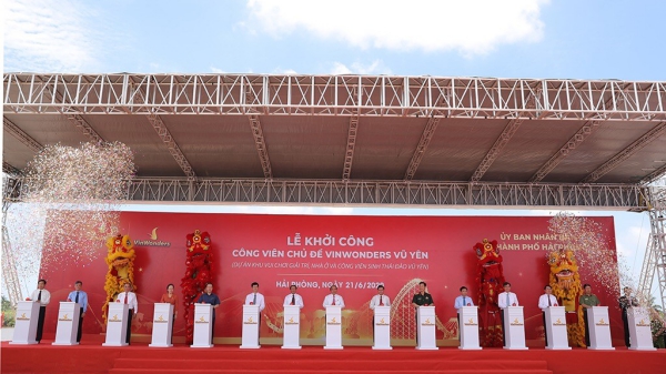 Thủ tướng Nguyễn Xuân Phúc dự lễ khởi công Công viên chủ đề VinWonders Vũ Yên lớn nhất Việt Nam