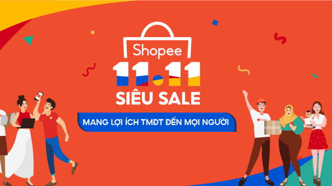 Shopee khởi động sự kiện 11/11 Siêu Sale mang lợi ích TMĐT đến tất cả người dùng