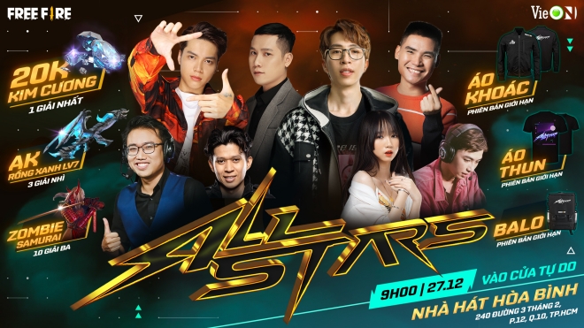 Sự kiện Free Fire All-stars 2020 bùng nổ với hàng ngàn fan hâm mộ tới tham dự