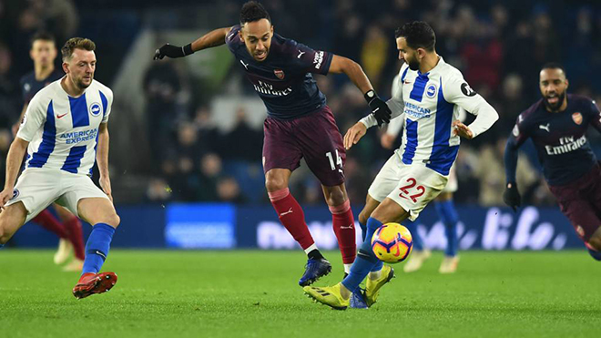 Arsenal, Video Brighton vs Arsenal, Video clip bàn thắng Brighton vs Arsenal, Kết quả bóng đá Ngoại hạng Anh vòng 16, Bảng xếp hạng bóng đá Ngoại hạng Anh