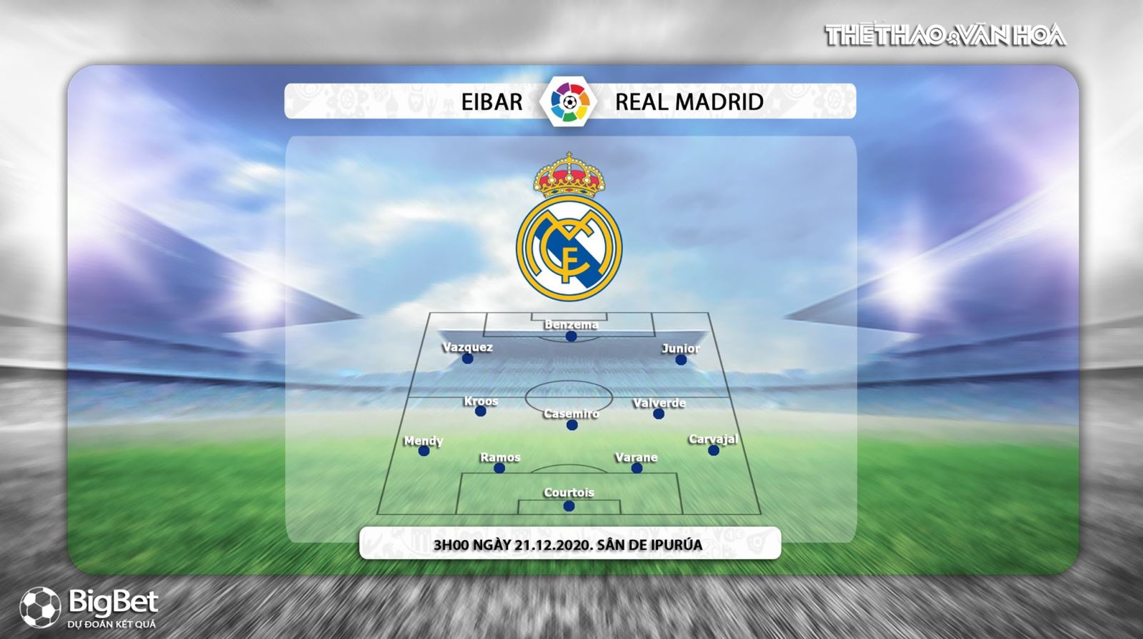 Keo nha cai, nhận định kết quả, Eibar vs Real Madrid, Trực tiếp bóng đá Tây Ban Nha, trực tiếp vòng 14 La Liga, trực tiếp Real Madrid đấu với Eibar, BĐTV. Kèo Real Madrid